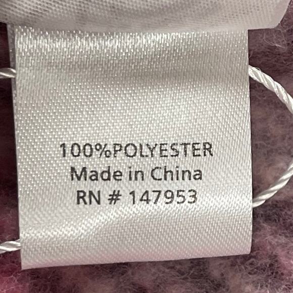 R Fashion Apparel Winter Long Fringe Scarf Vibrant Rich Plaid Fuchsia Blue Soft - Picture 8 of 9